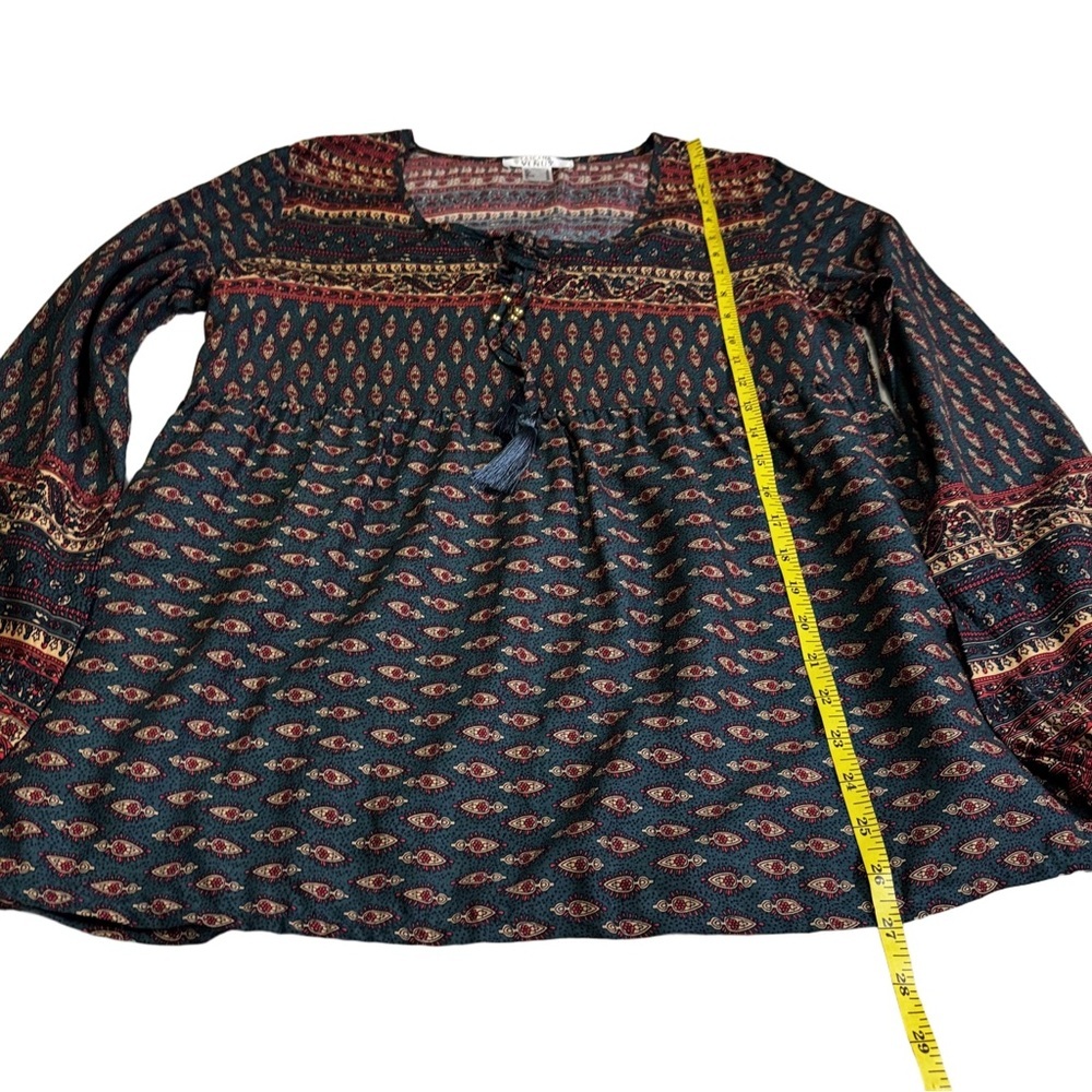 Lascana Buffalo Blouse Size Small Long Sleeve Boho Paisley Print Peasant Shirt - Picture 9 of 11
